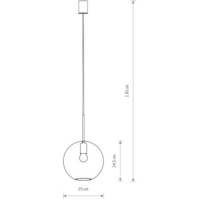 Nowodvorski Lighting Sphere lampa wisząca 1x25 W czarna-przezroczysta 7850