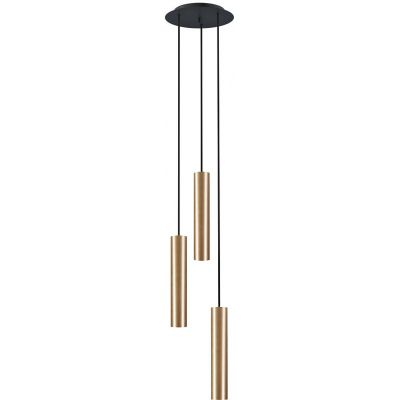 Nowodvorski Lighting Baton lampa wisząca 3x10 W czarna-mosiądz 7855