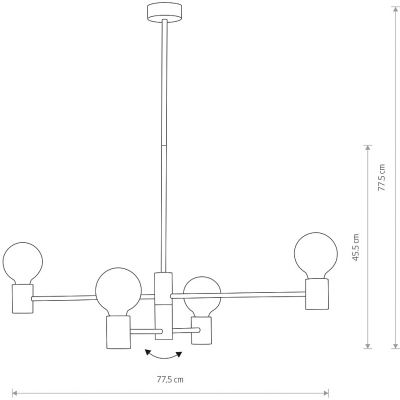 Nowodvorski Lighting Radius lampa wisząca 4x25 W czarna 7931