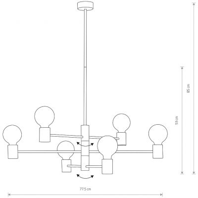 Nowodvorski Lighting Radius lampa wisząca 6x25 W czarna 7932