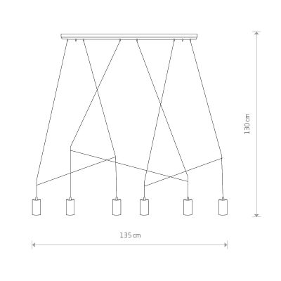 Nowodvorski Lighting Imbria lampa wisząca 6x10 W czarna-mosiądz 7955