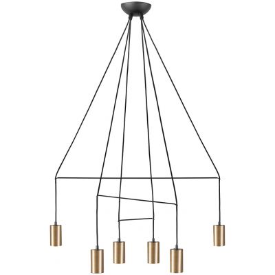 Nowodvorski Lighting Imbria lampa wisząca 6x10 W czarna-mosiądz 7956