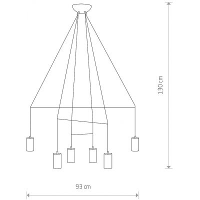 Nowodvorski Lighting Imbria lampa wisząca 6x10 W czarna-mosiądz 7956