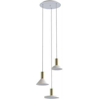 Nowodvorski Lighting Hermanos lampa wisząca 3x10W biała/mosiądz 8031