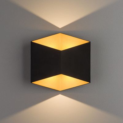 Nowodvorski Lighting Triangles kinkiet zewnętrzny 2x5W LED czarny/złoty 8141