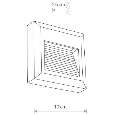 Nowodvorski Lighting Sidewalk Square Led kinkiet zewnętrzny 1x3 W czarny 8148