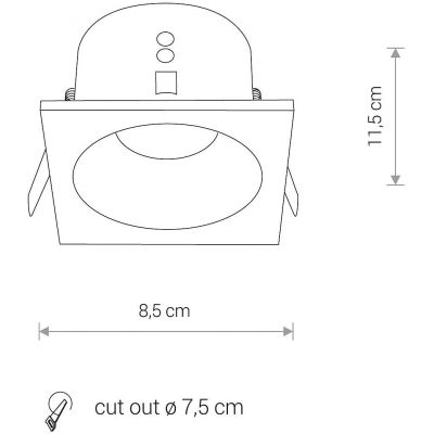 Nowodvorski Lighting Delta White lampa do zabudowy 1x15 W biała 8368