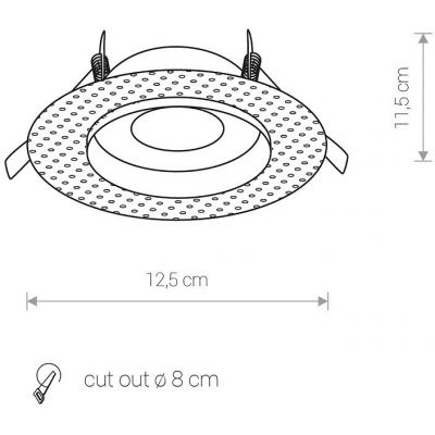 Nowodvorski Lighting Echo lampa do zabudowy 1x15 W czarna 8372
