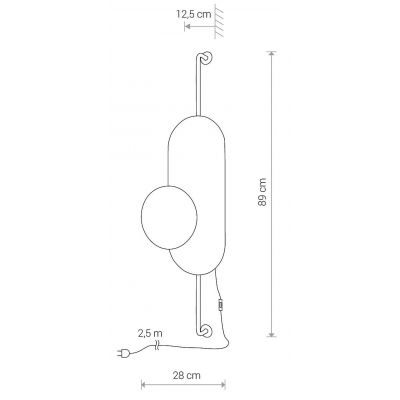 Nowodvorski Lighting Wheel Lux kinkiet 1x10W czarny/złoty 8430