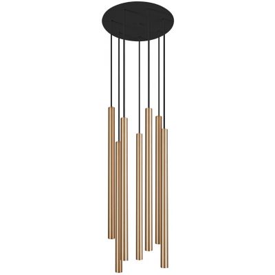 Nowodvorski Lighting Laser lampa wisząca 7x10 W czarna-mosiądz 8921