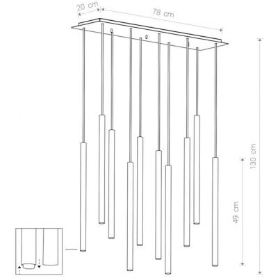 Nowodvorski Laser X lampa wisząca 10x10W czarna 8923