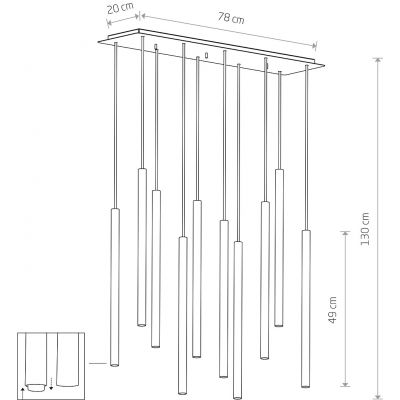 Nowodvorski Lighting Laser lampa wisząca 10x10 W czarna-mosiądz 8924