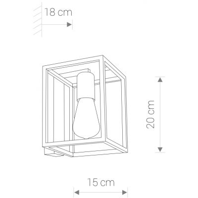 Nowodvorski Lighting Crate kinkiet 1x60W czarny 9046