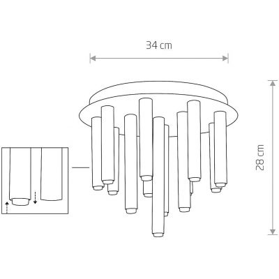 Nowodvorski Lighting Stalactite lampa podsufitowa 13x10 W czarna-mosiądz 9054