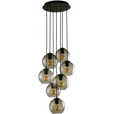 Nowodvorski Lighting Vetro lampa wisząca 7x25 W czarna-przydymiona 9131