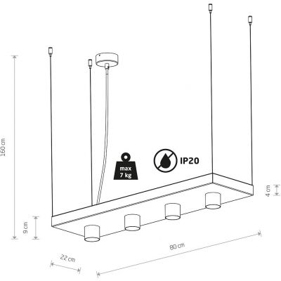 Nowodvorski Lighting Plant lampa wisząca 4x10 W czarna-nikiel 9381