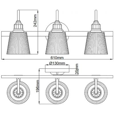 Quintiesse Addison kinkiet 3x3 W chrom-przezroczysty QN-ADDISON3-BATH