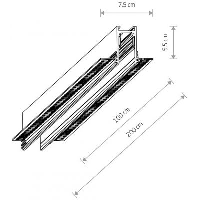 Nowodvorski Lighting LVM szynoprzewód podtynkowy 100 cm czarny 10156