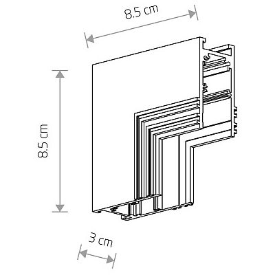 Nowodvorski Lighting LVM element łączący szyny podtynkowy czarny 10160