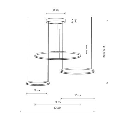 Nowodvorski Lighting Circolo Led lampa wisząca 3x45 W czarna 10817