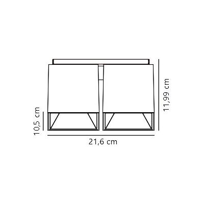Nordlux Ethan lampa podsufitowa 2x50 W czarna 2110410103