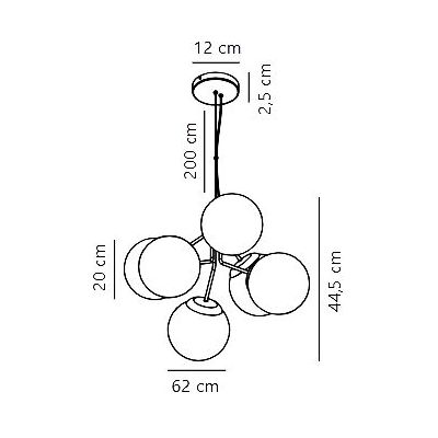 Nordlux Ivona lampa wisząca 6x28 W czarna 2112163003