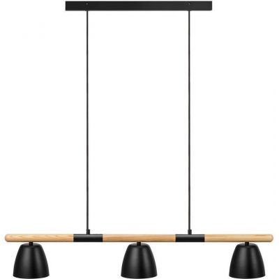 Nordlux Theo lampa wisząca 3x35 W czarna-drewno 2112603003