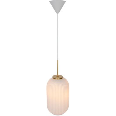 Nordlux Milford lampa wisząca 1x40W biały opal/mosiądz 2213203001