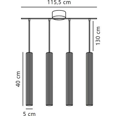 Nordlux Vico lampa wisząca 4x5 W czarna 2412143003