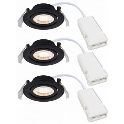 Nordlux Monolo lampa do zabudowy 1x4,8 W czarna 3pak 2510310103