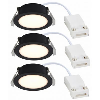 Nordlux Olea lampa do zabudowy 1x4,4 W czarna 3pak 2510400103