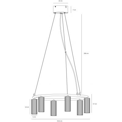 Nordlux Vico lampa wisząca 6x5 W czarna 2512323003