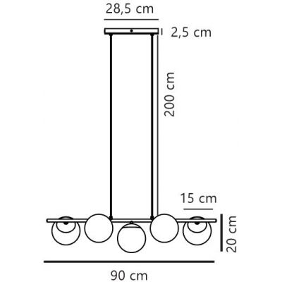 Nordlux Lilly lampa wisząca 5x10 W mosiądz 2612623035