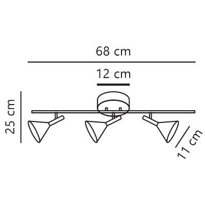 Nordlux Kelvis lampa podsufitowa 3x12 W czarna 2612706003