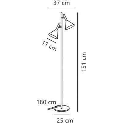 Nordlux Kelvis lampa stojąca 2x12 W czarna 2612784003