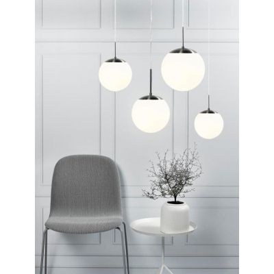 Nordlux Cafe 15 lampa wisząca 1x40W biała/srebrna 39553001