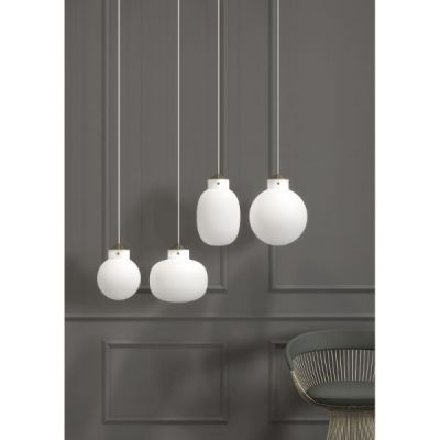 Nordlux DFTP Raito lampa wisząca 1x25W okrągła biały opal/mosiądz 48023001