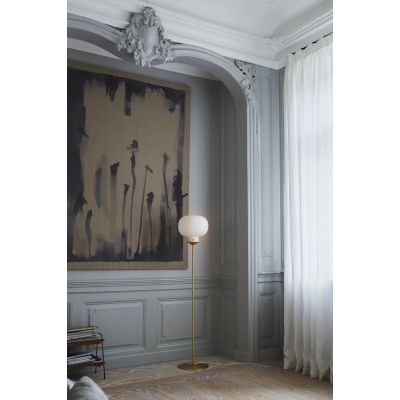 Nordlux DFTP Raito lampa stojąca 1x25W owalna biały opal/mosiądz 48084001