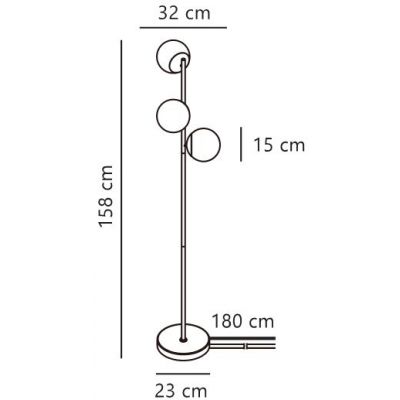 Nordlux Lilly lampa stojąca 3x10 W mosiądz 48613035