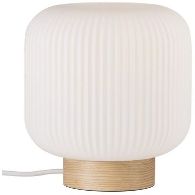 Nordlux Milford lampa stołowa 1x40W biały opal/drewno 48915001
