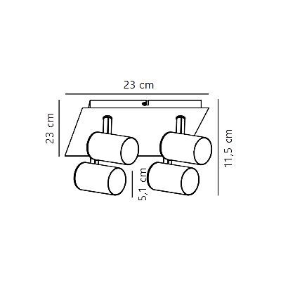 Nordlux Frida lampa podsufitowa 4x35 W biała 49820101