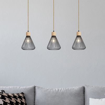 Rabalux Farfalle lampa wisząca 3x40W czarny/drewno 3149
