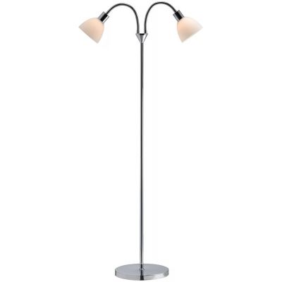 Nordlux Ray lampa stojąca 2x25 W chrom-opal biały 63224033