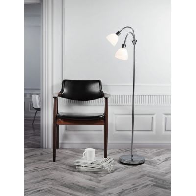 Nordlux Ray lampa stojąca 2x25 W chrom-opal biały 63224033