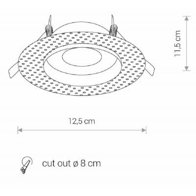 Nowodvorski Lighting Echo White lampa do zabudowy 1x15 W biała 8371