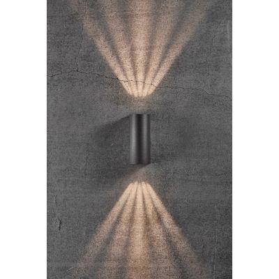 Nordlux Asbol Round kinkiet zewnętrzny 2x6,5 W czarny 84971003