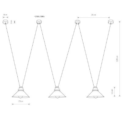 Nowodvorski Lighting Perm 3 lampa wisząca 3x25 W czarna 9146