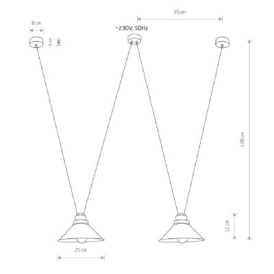 Nowodvorski Lighting Perm 2 lampa wisząca 2x25 W czarna 9147