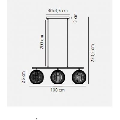 Nordlux Beroni lampa wisząca 3x60 W czarna 2213293003