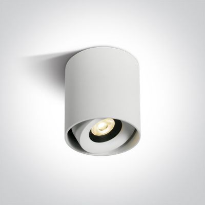 One Light Pylos lampa podsufitowa 1x8W biały/czarny 12108X/W/W